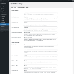Page screenshot: Quick AJAX → Settings & Features