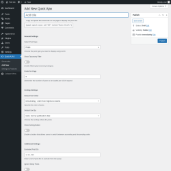 Page screenshot: Quick AJAX → Add New