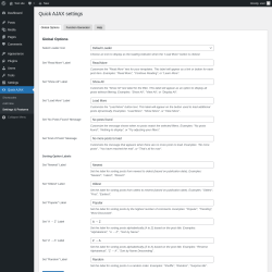 Page screenshot: Quick AJAX → Settings & Features