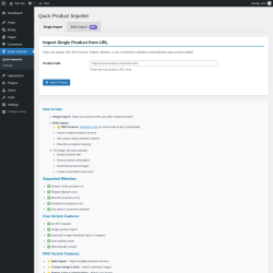 Page screenshot: Quick Importer