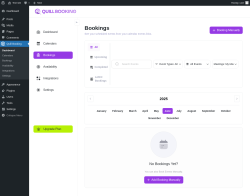 Page screenshot: Quill Booking → Bookings
