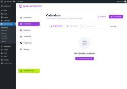 Page screenshot: Quill Booking → Calendars