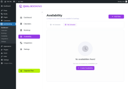 Page screenshot: Quill Booking → Availability