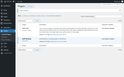 Page screenshot: Plugins ‹ Test site — WordPress