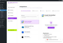 Page screenshot: Quill Booking &rarr; Integrations