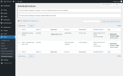 Page screenshot: Tools &rarr; Scheduled Actions