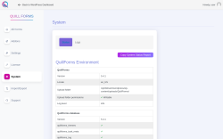 Page screenshot: Quill Forms → System