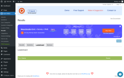 Page screenshot: Quiz Maker → Results → Leaderboard