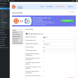 Page screenshot: Quiz Maker → General Settings