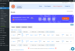Page screenshot: Quiz Maker → Results