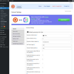 Page screenshot: Quiz Maker → General Settings
