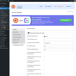 Page screenshot: Quiz Maker → General Settings → 
                            Detailed Report Options                        