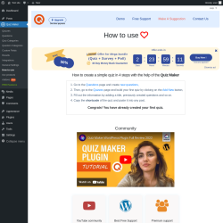 Page screenshot: Quiz Maker → How to use