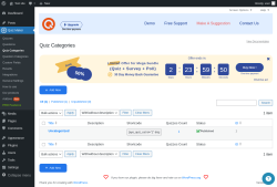 Page screenshot: Quiz Maker → Quiz Categories