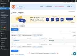 Page screenshot: Quiz Maker → Question Categories