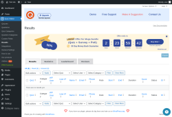 Page screenshot: Quiz Maker → Results