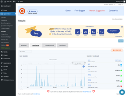 Page screenshot: Quiz Maker → Results → Statistics