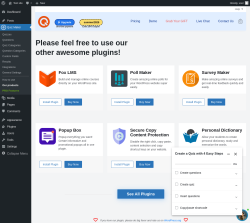 Page screenshot: Quiz Maker → Our products