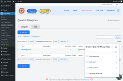 Page screenshot: Quiz Maker → Question Categories