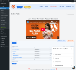 Page screenshot: Quiz Maker → Custom Fields