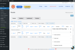 Page screenshot: Quiz Maker → Results