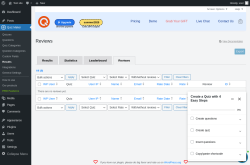 Page screenshot: Quiz Maker → Results → Reviews