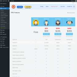 Page screenshot: Quiz Maker → PRO Features