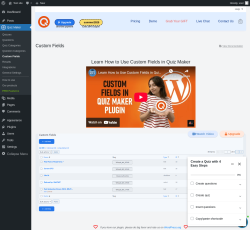 Page screenshot: Quiz Maker → Custom Fields