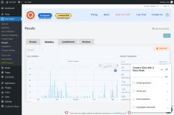 Page screenshot: Quiz Maker → Results → Statistics