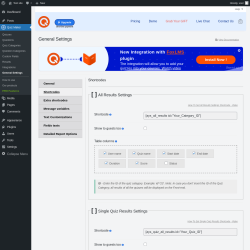 Page screenshot: Quiz Maker → General Settings → 
                            Shortcodes                        