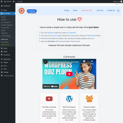 Page screenshot: Quiz Maker → How to use