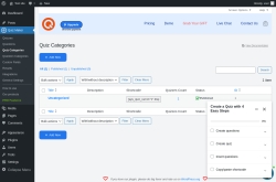 Page screenshot: Quiz Maker → Quiz Categories