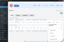 Page screenshot: Quiz Maker → Results