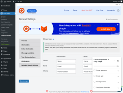 Page screenshot: Quiz Maker → General Settings → 
                            Fields texts                        