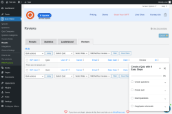 Page screenshot: Quiz Maker → Results → Reviews