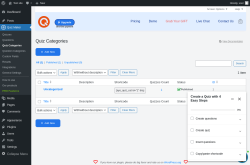 Page screenshot: Quiz Maker → Quiz Categories