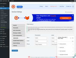 Page screenshot: Quiz Maker → General Settings → 
                            Fields texts                        