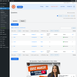 Page screenshot: Quiz Maker → Questions