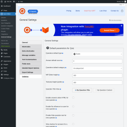 Page screenshot: Quiz Maker → General Settings → 
                            Ordering                        