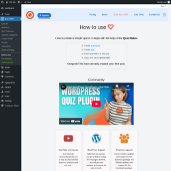 Page screenshot: Quiz Maker → How to use