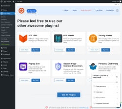 Page screenshot: Quiz Maker → Our products