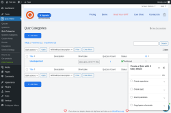 Page screenshot: Quiz Maker → Quiz Categories