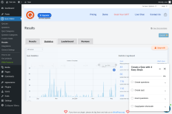 Page screenshot: Quiz Maker → Results → Statistics