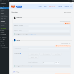 Page screenshot: Quiz Maker → Integrations