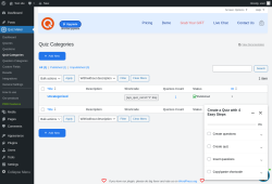 Page screenshot: Quiz Maker → Quiz Categories