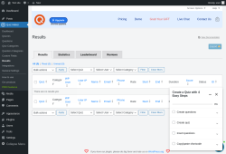Page screenshot: Quiz Maker → Results