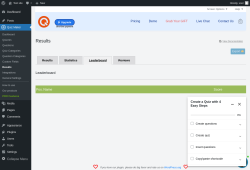 Page screenshot: Quiz Maker → Results → Leaderboard