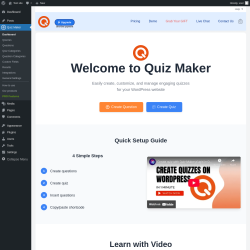 Page screenshot: Quiz Maker → Dashboard