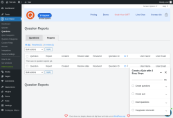 Page screenshot: Quiz Maker → Questions → 
            Reports        