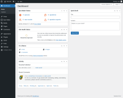 Page screenshot: Dashboard &lsaquo; Test site &mdash; WordPress